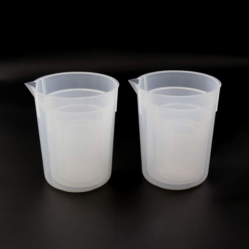 ULAB Scientific Plastic Beaker Set, 5 Sizes 50ml 100ml 250ml 500ml 1000ml, 2pcs for Each Size, Stackable with Spout, Molded Graduation, UBP1007 - Image 4
